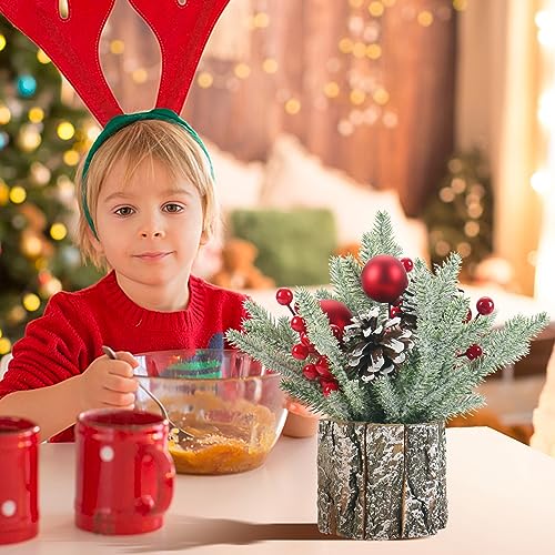 Mini Artificial Christmas Tree with Ball Ornaments