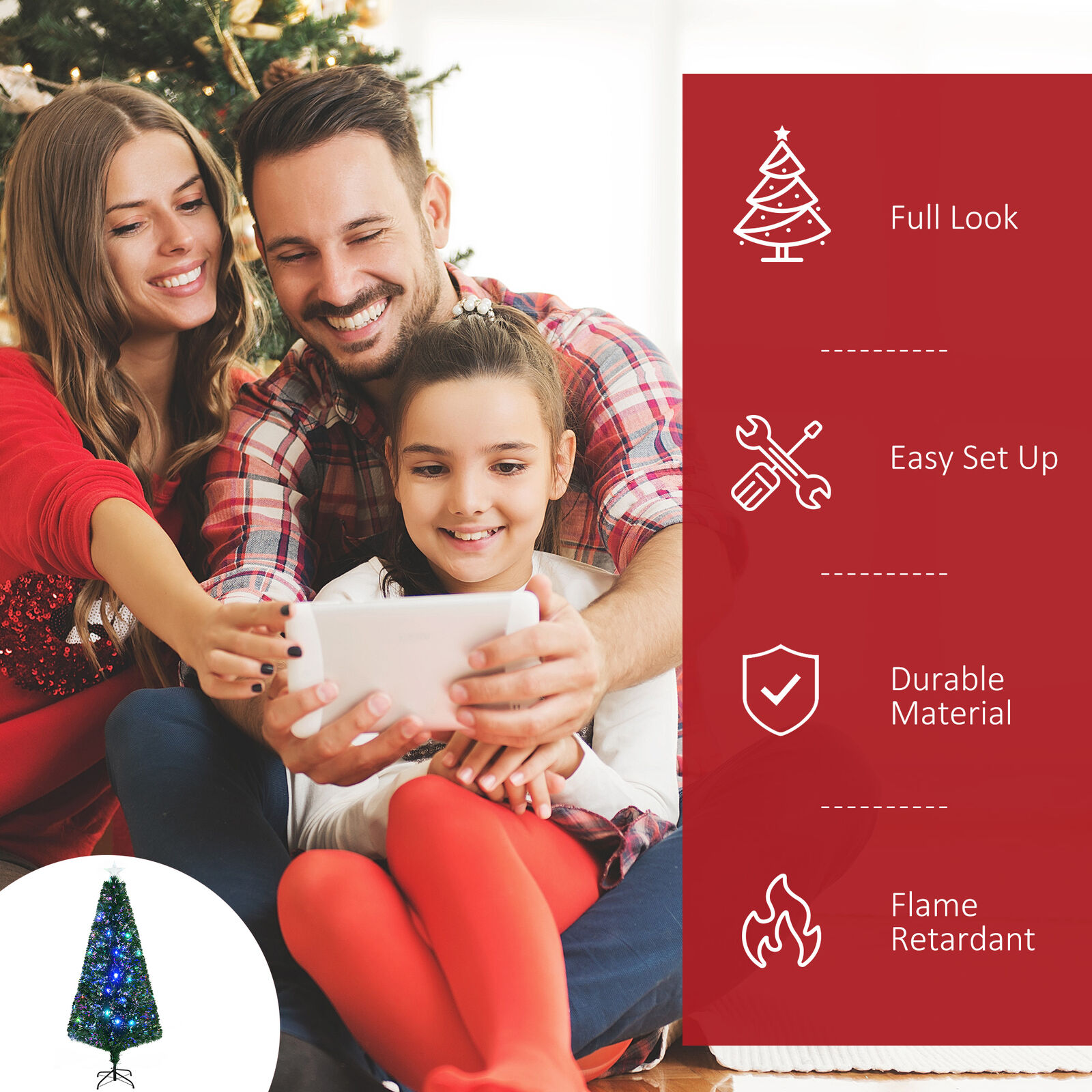 6ft Fiber Optic Christmas Tree with LEDs