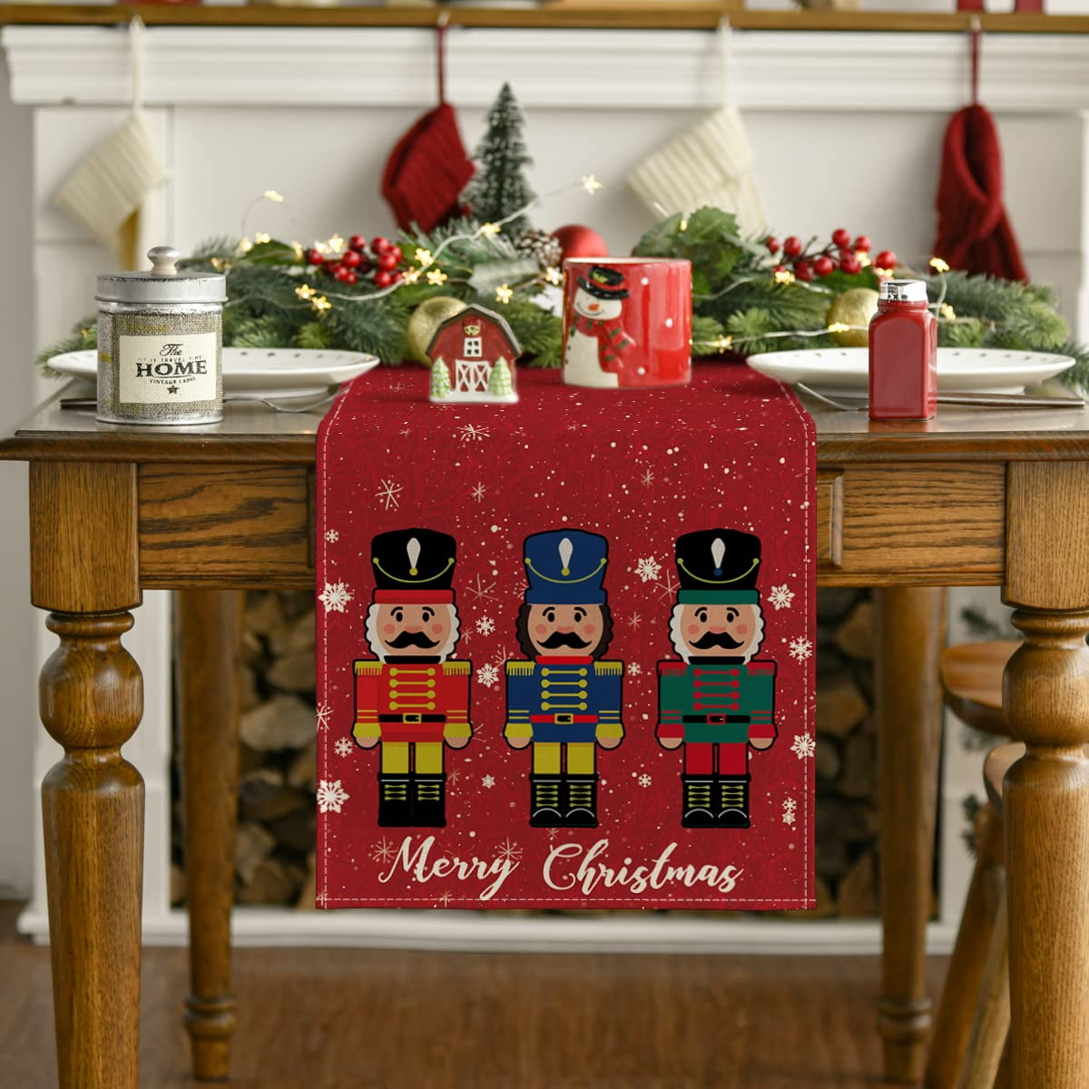 Merry Christmas Nutcracker Table Runner