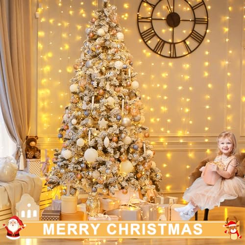 300 LED Remote Control Curtain Lights for Christmas