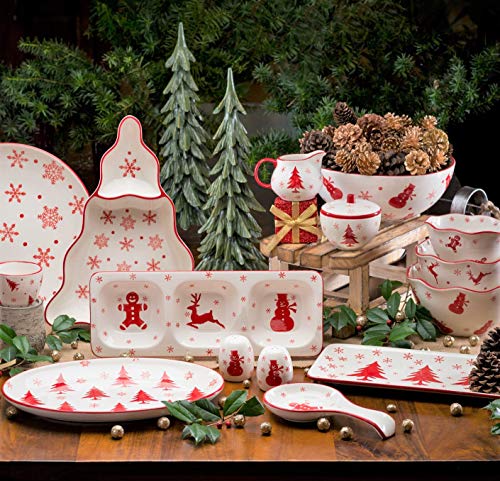 Winterfest Christmas Platter, Red/White