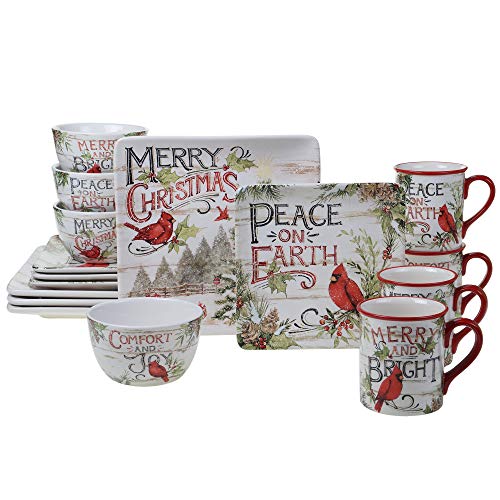 Evergreen 16pc Christmas Dinnerware Set