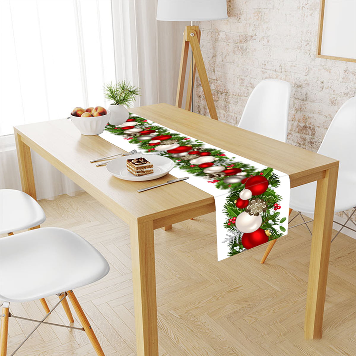 Christmas Linen Table Runner - Farmhouse Style