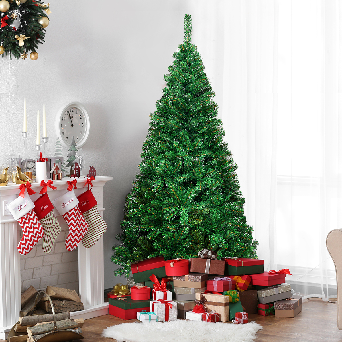 6Ft PVC Christmas Tree for Indoors & Outdoors