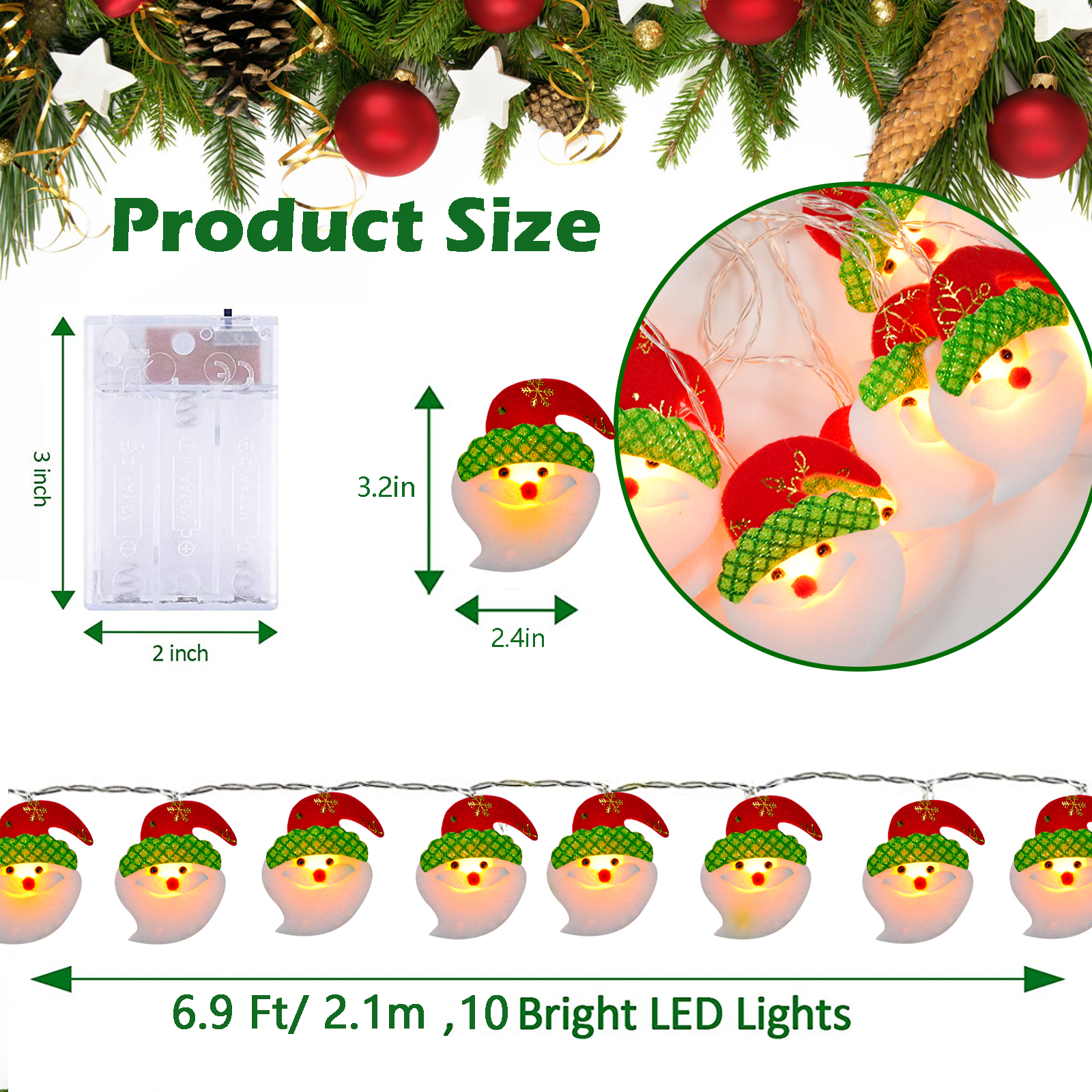 Santa Hat LED Lights for Christmas Tree