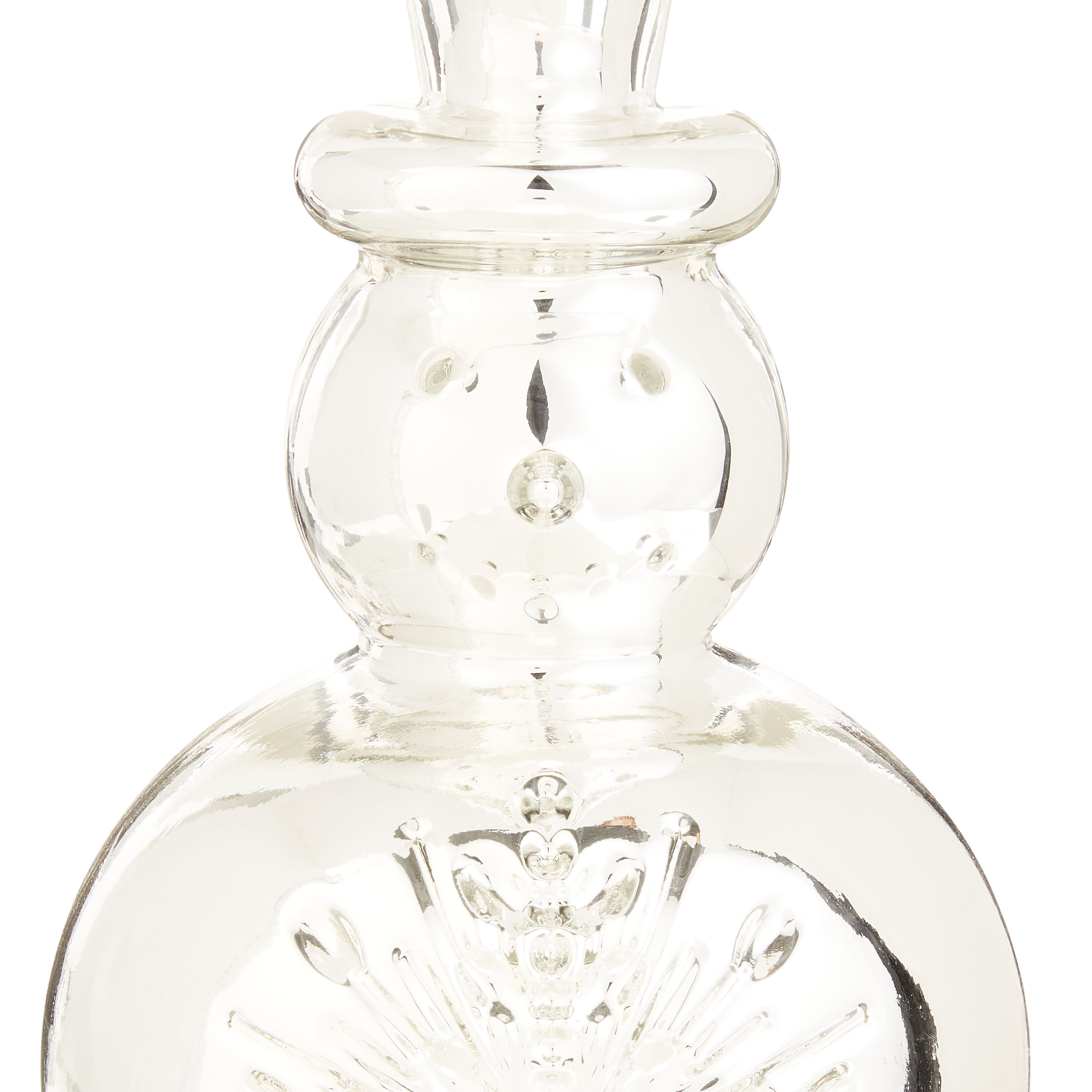 Shiny Silver Snowman Tabletop Decoration