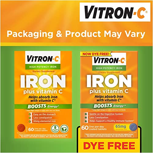 High-Potency Vitron-C Iron Supplement, 60 Count
