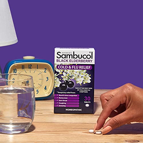 Black Elderberry Cold and Flu Relief Tablets, 30 Count