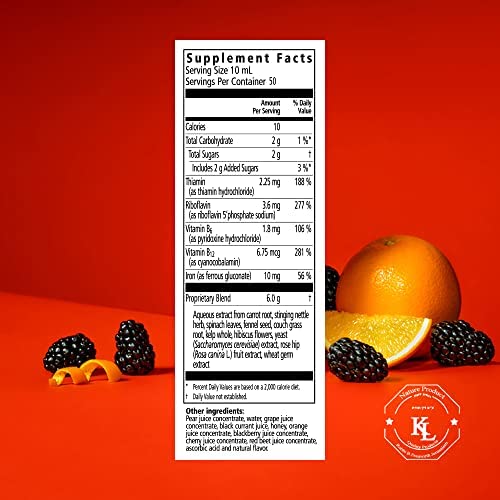 Floradix Vegetarian Iron Liquid Supplement: Energy Support (8 words)