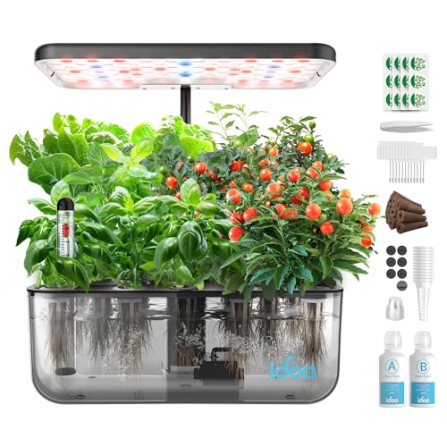iDOO Hydroponics Kit with LED Grow Light, Herb Garden
