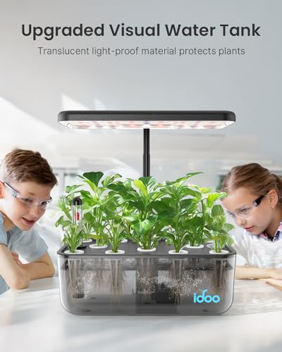 iDOO Hydroponics Kit with LED Grow Light, Herb Garden