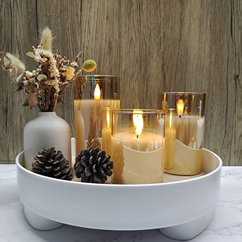 Gold LED Flameless Candles with Remote (Pack of 3)