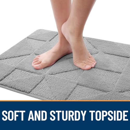 OLANLY Indoor Non-Slip Absorbent Door Mat Grey 32x20