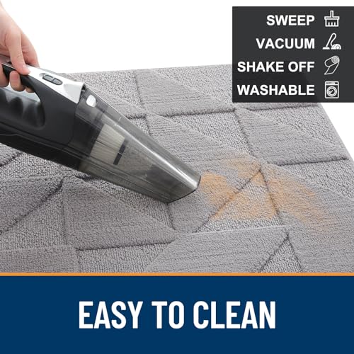 OLANLY Indoor Non-Slip Absorbent Door Mat Grey 32x20