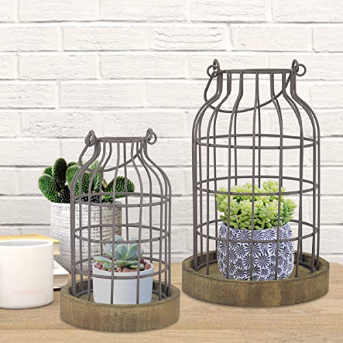 Stonebriar Metal Cloche Set, Set of 2, Brown