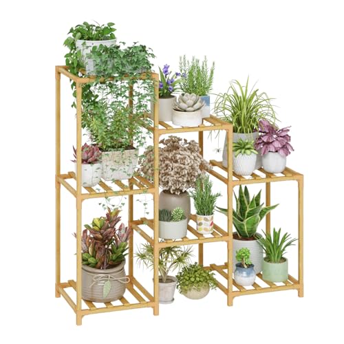 Bamboo Plant Stand: Tiered Indoor Shelf for Home