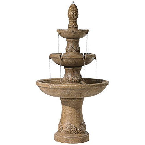 Italian Outdoor Bubbler Fountain with 3 Tiered Basins