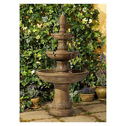 Italian Outdoor Bubbler Fountain with 3 Tiered Basins