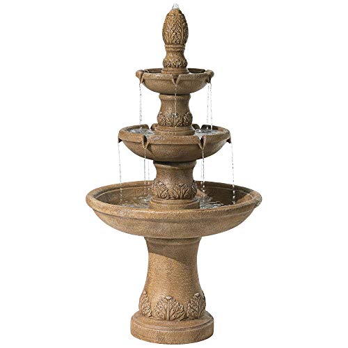 Italian Outdoor Bubbler Fountain with 3 Tiered Basins