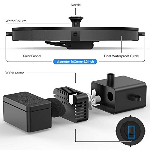 Floating Solar Powered Water Fountain Pump for Outdoor Décor