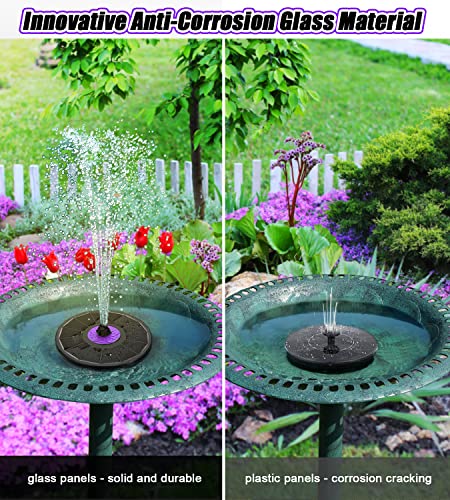 SZMP Solar Fountain With Flower Design & Upgraded Glass Panel