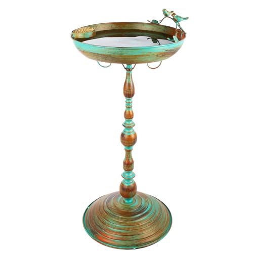 Giole Roman Pedestal Bird Bath with Hummingbird Pattern