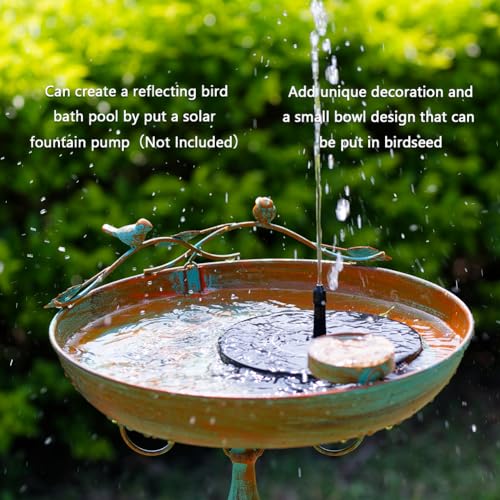 Giole Roman Pedestal Bird Bath with Hummingbird Pattern