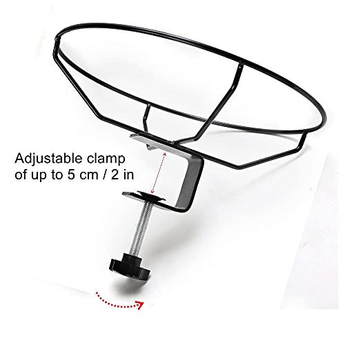 Hanizi 12 Inch Deck Mounted Bird Bath Bowl with Fence Clamp