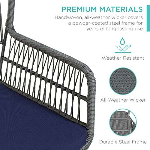 Outdoor Wicker Bistro Set with Cushioned Chairs & Table