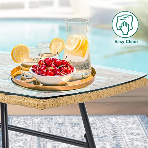 YITAHOME 4-Piece Wicker Outdoor Bistro Set with Cushions