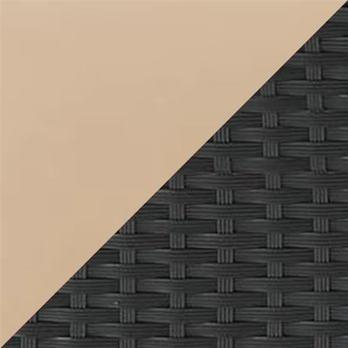 Black Rattan Wicker Outdoor Patio Set with Khaki Cushions