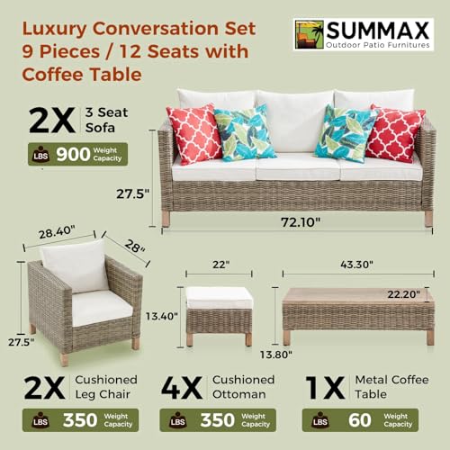 Reinforced Wicker Rattan Sectional Sofa for Outdoor Living