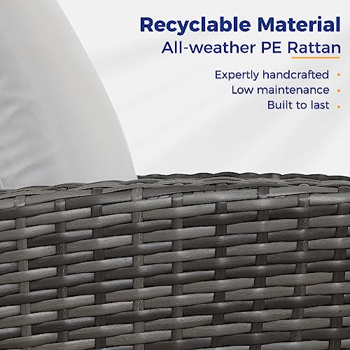 Gray Rattan Outdoor Patio Furniture Set with Cushion