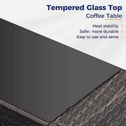 Gray Rattan Outdoor Patio Furniture Set with Cushion