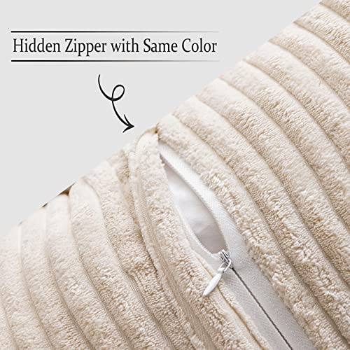 MIULEE Boho Striped Corduroy Pillow Covers Set