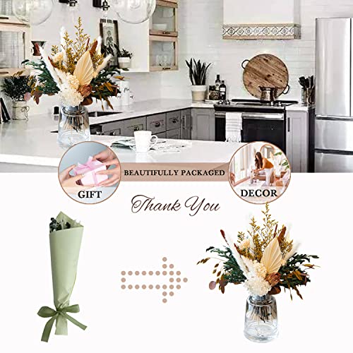 MUYEJI Mixed Dried Flower Bouquet for Home Decor