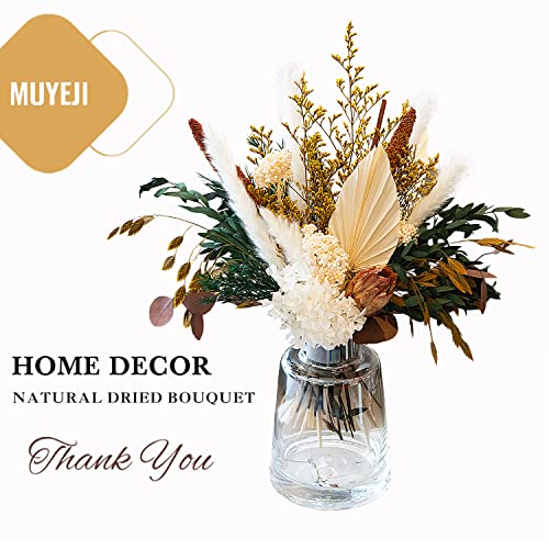 MUYEJI Mixed Dried Flower Bouquet for Home Decor