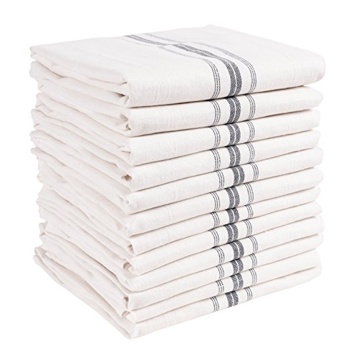 Classic Farmhouse Stripe Kitchen Towels Set of 12
