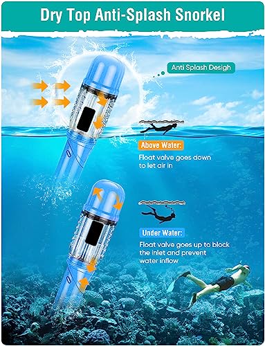 Adults Snorkel Set: Anti-Fog Swim Mask, Dry Top Snorkel