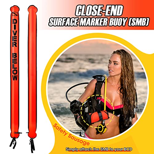 6ft Hi-Viz Marker Buoy Set with Reel Clip