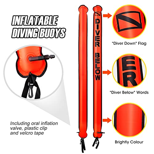 6ft Hi-Viz Marker Buoy Set with Reel Clip