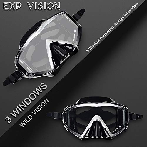 Adult Pano 3 Window Diving Mask with Nose Cover