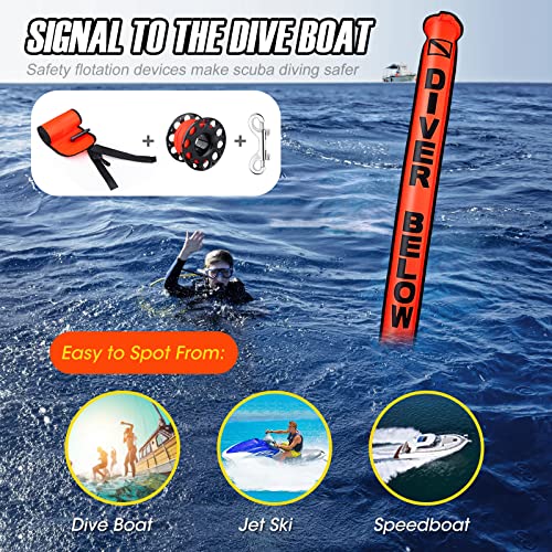 6ft Hi-Viz Marker Buoy Set with Reel Clip
