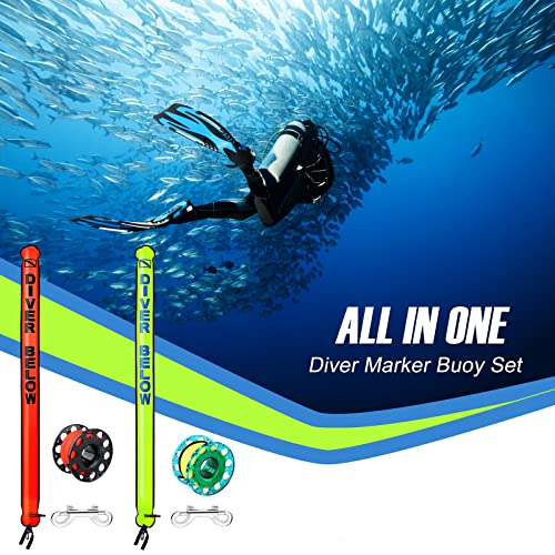 6ft Hi-Viz Marker Buoy Set with Reel Clip