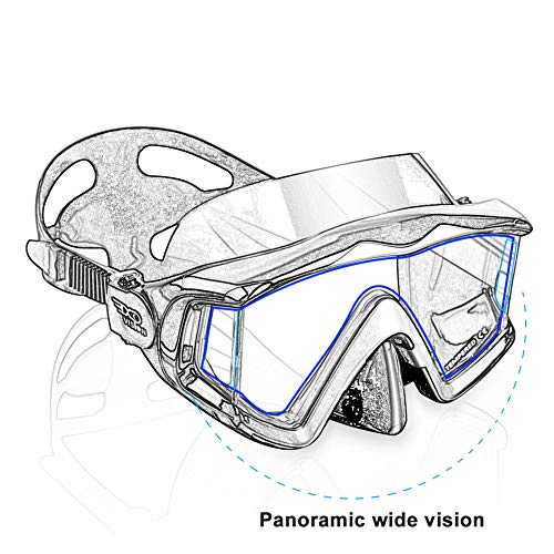 Adult Pano 3 Window Diving Mask with Nose Cover
