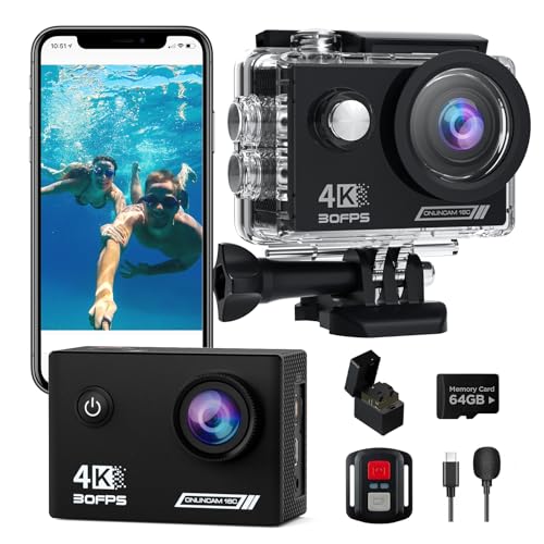 4K Waterproof Action Camera with Remote Control & Accessories