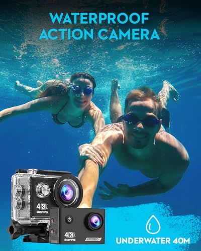 4K Waterproof Action Camera with Remote Control & Accessories