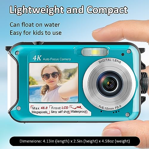 4K Dual-Screen Underwater Camera with Autofocus and 32GB Card