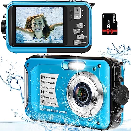 Compact Waterproof Underwater Camera with 32GB Card