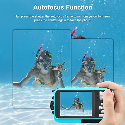 Underwater Diving Camera with Dual-Screen Selfie 4K